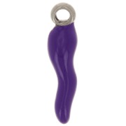 Charm de resina epoxi de 17,5x4,5 mm - Acero inoxidable 304 - Berenjena x1