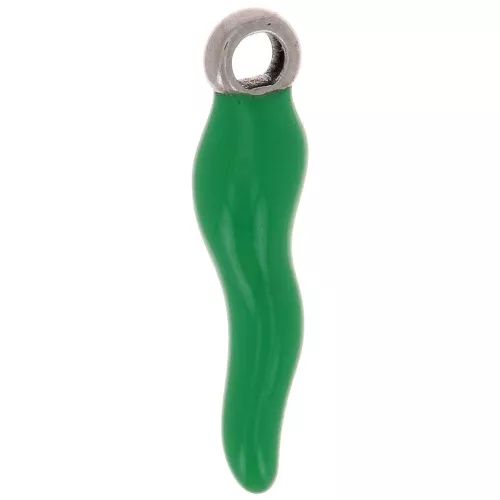 Charm de resina epoxi de 17,5x4,5 mm - Acero inoxidable 304 - Verde oscuro x1