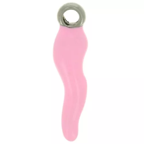 Charm de resina epoxi de 17,5x4,5 mm - Acero inoxidable 304 - Rosa claro x1