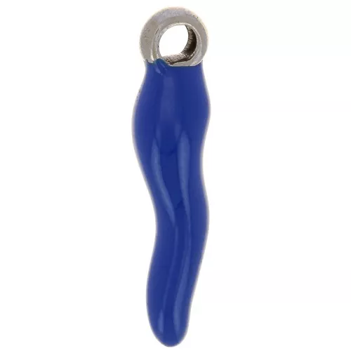 Charm de resina epoxi de 17,5x4,5 mm - Acero inoxidable 304 - Azul oscuro x1