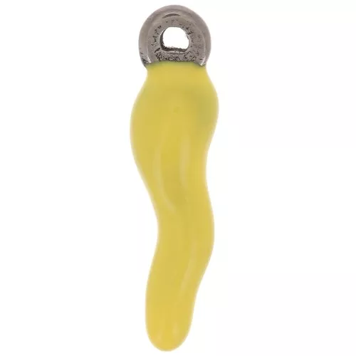Charm de resina epoxi de 17,5x4,5 mm - Acero inoxidable 304 - Amarillo x1