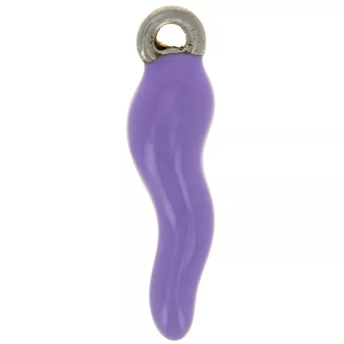 Charm de resina epoxi de 17,5x4,5 mm - Acero inoxidable 304 - Morado x1