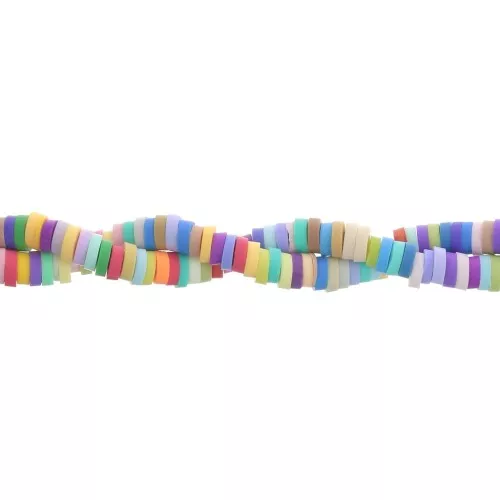 Cuentas arandalas Heishi de arcilla polimérica 3,5x1 mm - Multicolor x40cm