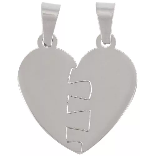 Colgante corazón separable 25x24 mm - Acero inoxidable 304 x1