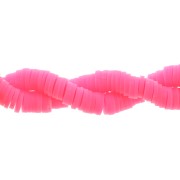 Cuentas de arcilla polimérica Heishi 6x1 mm - Rosa coral fluorescente x40cm