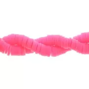 Cuentas de arcilla polimérica Heishi 6x1 mm - Rosa coral fluorescente x40cm