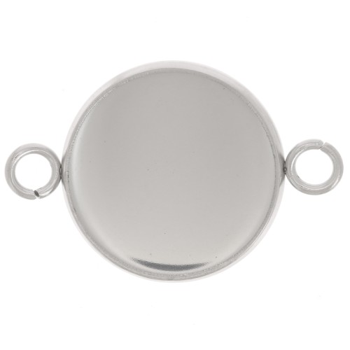 Entrepieza engastada para cabujón de base plana de 14 mm - Acero inoxidable 304L x1