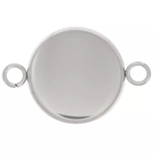 Entrepieza engastada para cabujón de base plana de 14 mm - Acero inoxidable 304L x1