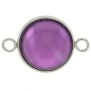 Entrepieza engarzado para cabujón de fondo plano de 14 mm - acero inoxidable 304 x1