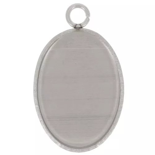 Juego de colgante para cabujón fondo plano 14x10 mm - Acero inoxidable 304 x1