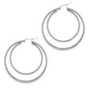 Aros pendientes hilos design 43,5 mm - Acero inoxidable 201 x2|raw }}
