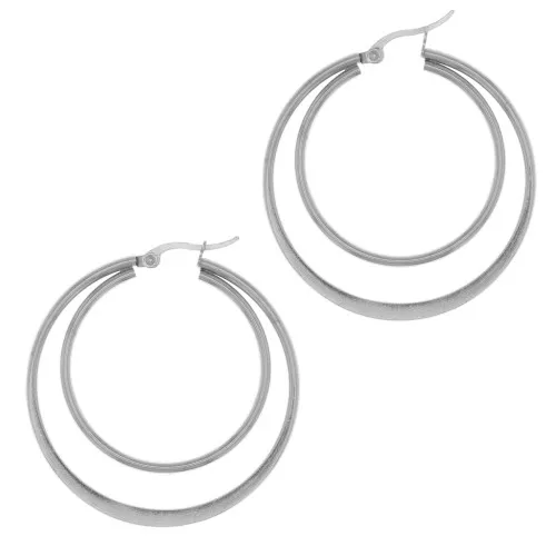 Aros pendientes hilos design 43,5 mm - Acero inoxidable 201 x2