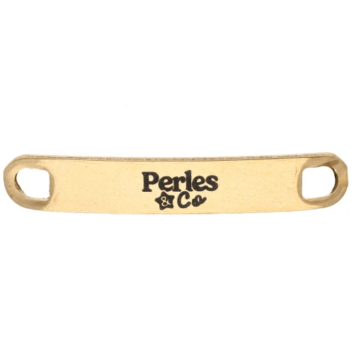 Separadores personalizados 30x5 mm con logotipo complejo - Acero inoxidable 304 Oro x100