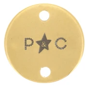 Separadores personalizados de 12 mm con logotipo único - Acero inoxidable 304, chapado en oro x100