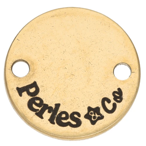 Separadores personalizados de 12 mm con logotipo complejo - Acero inoxidable dorado 304 x100
