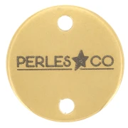 Separadores personalizados de 12 mm con logotipo complejo - Acero inoxidable dorado 304 x100