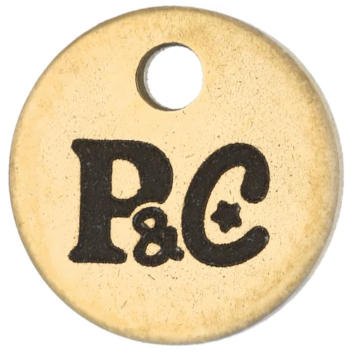 Charms personalizados 12 mm con logo único - Acero inoxidable dorado 304 x100