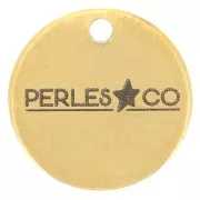 Charms personalizados de 12 mm con logotipo complejo - Acero inoxidable dorado 304 x100