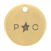 Charms personalizados de 10 mm con logotipo único - Acero inoxidable dorado 304 x100