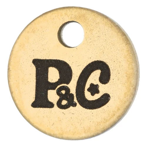 Charms personalizados de 10 mm con logotipo único - Acero inoxidable dorado 304 x100
