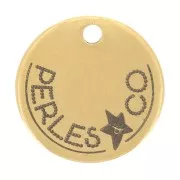 Charms personalizados de 10 mm con logotipo complejo - Acero inoxidable dorado 304 x100