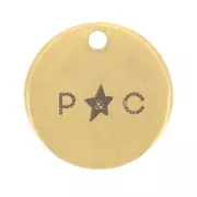 Charms personalizados de 8 mm con logotipo único - Acero inoxidable dorado 304 x100