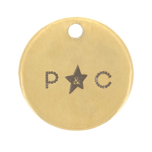 Charms personalizados de 8 mm con logotipo único - Acero inoxidable dorado 304 x100