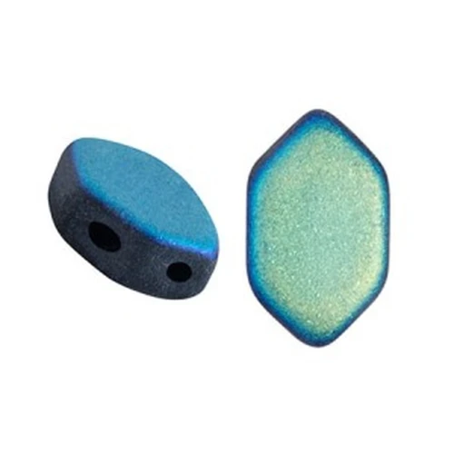 Cuentas de vidrio Paros® de Puca® 7x4 mm Jet Mat AB x10g
