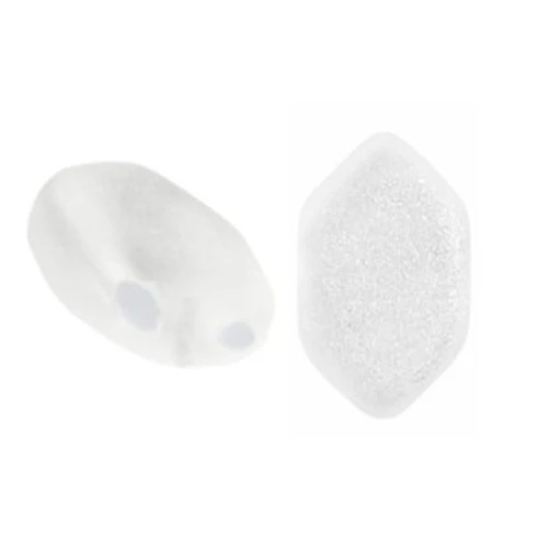 Cuentas de vidrio Paros® de Puca® 7x4 mm Crystal Mat x10g