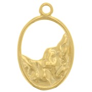 Colgante Ovalado Martillado 19x12 mm - Plata de Ley 925 Dorada x1|raw }}