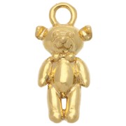 Dije de oso de peluche 14x7 mm - Plata de ley 925 dorada x1|raw }}