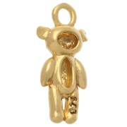 Dije de oso de peluche 14x7 mm - Plata de ley 925 dorada x1