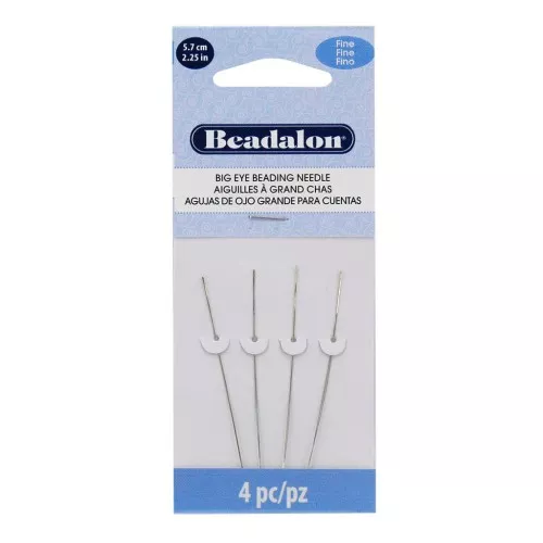 Agujas finas de ojo grande - Agujas para enfilar - Acero inoxidable x4