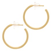 Aros pendientes abiertas de 23 mm - 3 micras chapadas en oro x2|raw }}