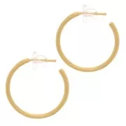 Aros pendientes abiertas de 23 mm - 3 micras chapadas en oro x2