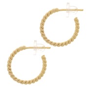 Aros pendientes retorcida de 19 mm - 3 micras chapados en oro x2
