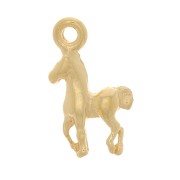 Mini encanto de caballo 10x6 mm - 3 micras chapado en oro x1