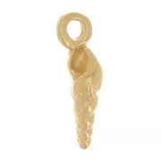 Charm de concha 13x3 mm - 3 micras chapado en oro x1