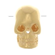 Cuenta de calavera y huesos cruzados 7x5 mm - Chapado en oro 3 micras x1