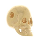 Cuenta de calavera y huesos cruzados 7x5 mm - Chapado en oro 3 micras x1