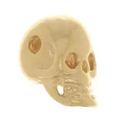 Cuenta de calavera y huesos cruzados 7x5 mm - Chapado en oro 3 micras x1