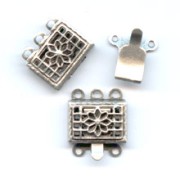 Cierre 3 hilos 10 mm plateado envejecido x2