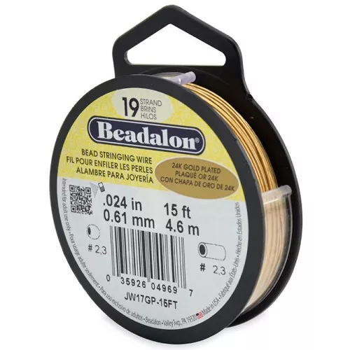 Cable de 19 hilos de 0,61 mm - Dorado x4,6m
