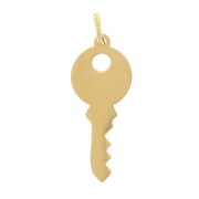 Charm de llave 15x6 mm - Acero inoxidable dorado 316L x1
