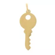 Charm de llave 15x6 mm - Acero inoxidable dorado 316L x1