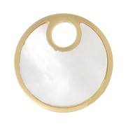Charm de nácar redondo de 12 mm - Acero inoxidable dorado 316L x1|raw }}