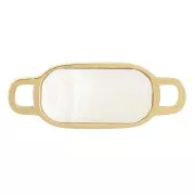 Entrepieza rectangular de 17x6mm con nácar - Acero inoxidable dorado 304 x1