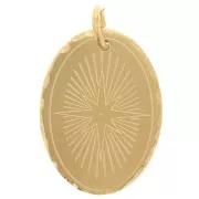 Colgante Estrella del Norte ovalado de 18x13 mm - Acero inoxidable dorado 304 x1