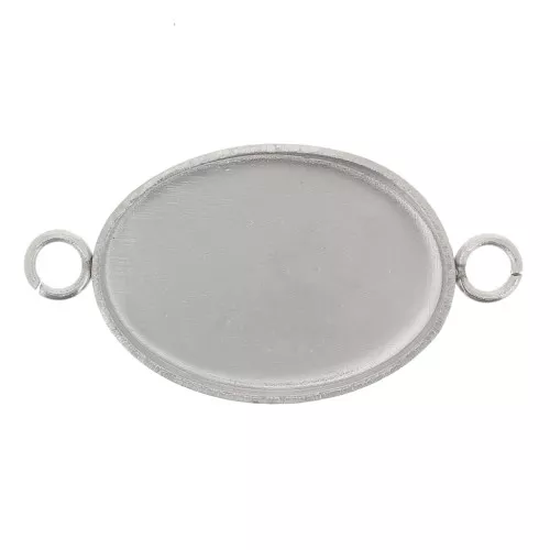 Entrepienza garzado cabujón de fondo plano de 14x10 mm - acero inoxidable 304 x1