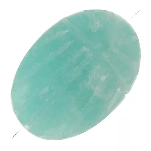 Cuenta de escarabajo ovalada grabada 14x10 mm piedra preciosa - Amazonita x1